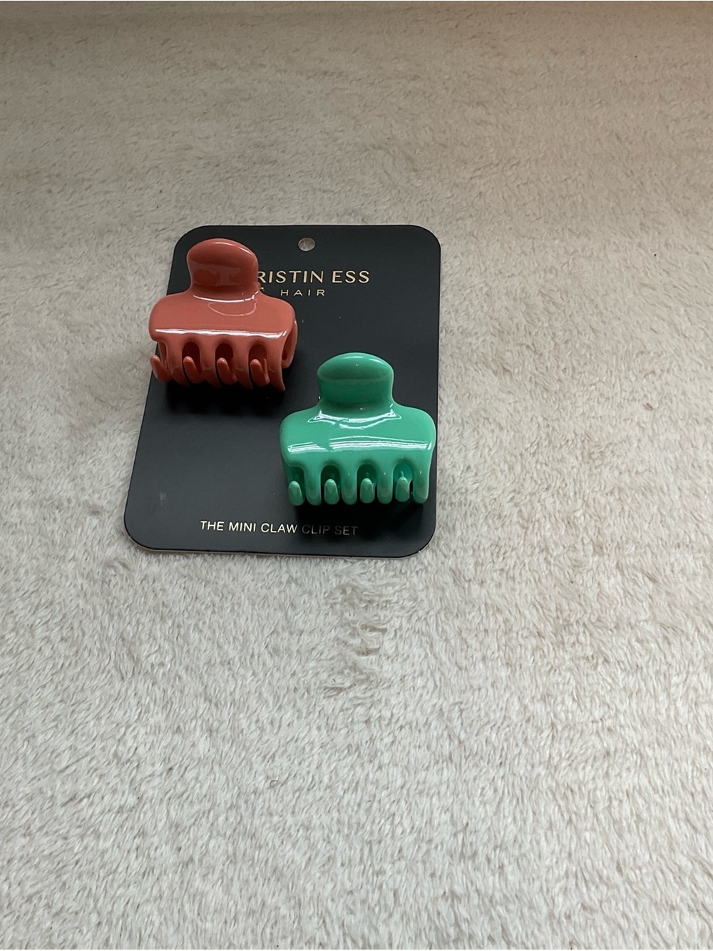 Kristin Ess Mini Claw Clip Set - Coral & Mint